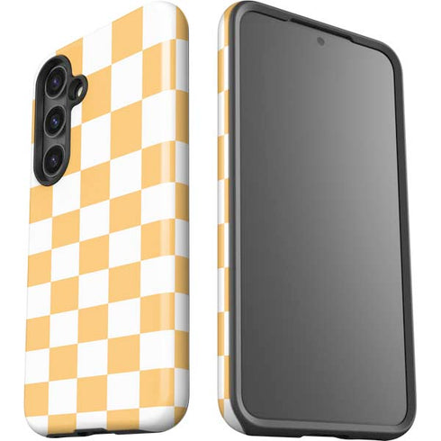 Yellow and White Checkerboard Galaxy S24 Impact Case